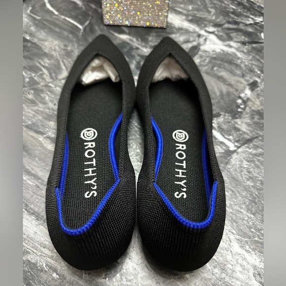 Brand New 🖤 Rothy’s The Point Classic Black Solid - Size 9.5 - Picture 6 of 13